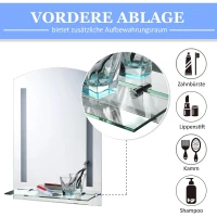 HOMCOM LED-spiegelkast lichtspiegel badspiegel badkamerkast badkamerspiegel wandspiegel 15 W (model 4)(m-5)