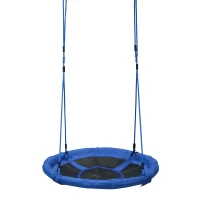 HOMCOM Nestschommel voor kinderen ronde schommel schommel tuin Oxford 100 cm blauw(m-1)