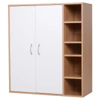 HOMCOM multifunctionele kast vrijstaande stelling staande kast decoratieve kast boekenkast kast hout naturel 80 x 32 x 90,5 cm | Aosom.nl(m-1)