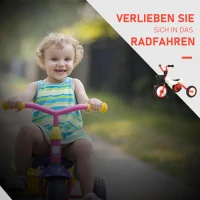 HOMCOM kinderdriewieler driewieler kinderfiets kindervoertuig fiets inklapbaar baby rood(m-4)