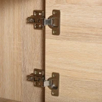 HOMCOM staande kast archiefkast multifunctionele kast kantoorkast 3 deuren naturel(m-10)