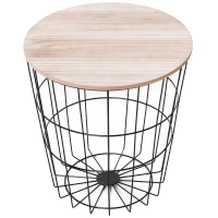 HOMCOM salontafel met opbergruimte bijzettafel nachtkastje salontafel metaal MDF(m-6)