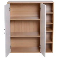 HOMCOM multifunctionele kast vrijstaande stelling staande kast decoratieve kast boekenkast kast hout naturel 80 x 32 x 90,5 cm | Aosom.nl(m-5)