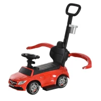 HOMCOM kinderauto kinderwagen voor baby's 12-36 maanden (rood)(m-6)