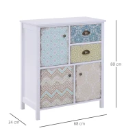 HOMCOM dressoir buffetkast shabby chic kast multifunctionele kast hout gemêleerd(m-3)