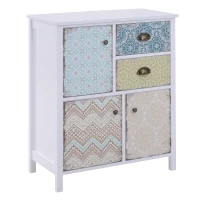 HOMCOM dressoir buffetkast shabby chic kast multifunctionele kast hout gemêleerd(m-1)