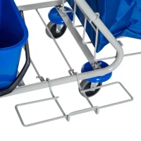 HOMCOM Schoonmaakwagen schoonmaaktrolley met wielen 4 verrijdbare emmers, dweilwagen, blauwe systeemwagen(m-9)