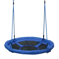 HOMCOM Nestschommel voor kinderen ronde schommel schommel tuin Oxford 100 cm blauw(m-7)