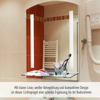 HOMCOM LED-spiegelkast lichtspiegel badspiegel badkamerkast badkamerspiegel wandspiegel 15 W (model 4)(m-7)