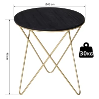 HOMCOM koffietafel bijzettafel nachttafel salontafel woonkamer metaal MDF(m-3)