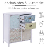 HOMCOM dressoir buffetkast shabby chic kast multifunctionele kast hout gemêleerd(m-4)
