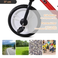 HOMCOM kinderloopfiets kinderfiets zijwielen pedalen 2-5 jaar PP rood(m-8)