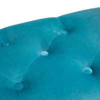 HOMCOM luxe zitbank gestoffeerde bank populierenhout rubber blauw(m-11)