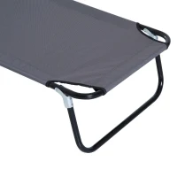 Outsunny ligbed met leesgat 190 cm x 56 cm x 28 cm, grijs(m-11)