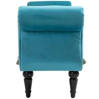 HOMCOM luxe zitbank gestoffeerde bank populierenhout rubber blauw(m-8)