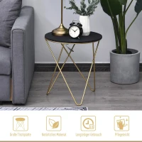 HOMCOM koffietafel bijzettafel nachttafel salontafel woonkamer metaal MDF(m-4)