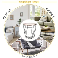 HOMCOM salontafel met opbergruimte bijzettafel nachtkastje salontafel metaal MDF(m-5)