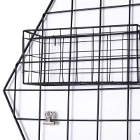 HOMCOM muurraster, fotowand, DIY-decoratie, fotoplank, memobord, metaal, zwart(m-9)