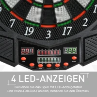 HOMCOM Elektronisch dartbord dartbord met deur incl. 4 LED 216 spellen 12 pijlen(m-5)