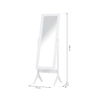 HOMCOM Staande spiegel verhoogde voet passpiegel make-up spiegel eenvoudg te onderhouden MDF(m-3)