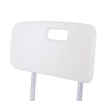 HOMCOM douchestoel badstoel met rugleuning in hoogte verstelbaar aluminiumlegering wit(m-9)