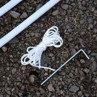 Steunpaal tentstok 3 st. Metalen telescooppaal voor zeildoek, elk 1 m(m-10)