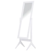 HOMCOM Staande spiegel verhoogde voet passpiegel make-up spiegel eenvoudg te onderhouden MDF(m-1)