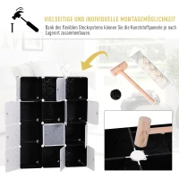 HOMCOM DIY-kledingkast insteekstelling garderobekast stellingsysteem van PP 8 vakken(m-5)