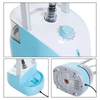 HOMCOM kledingstomer stoomborstel 1800 W stoomstrijkijzer verticaal stoomstation 2 l blauw(m-1)