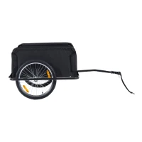 HOMCOM Transportaanhanger fietsaanhanger vrachtaanhanger fiets aanhanger zwart(m-7)