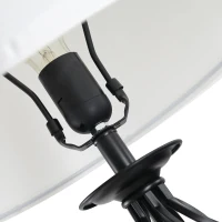 HOMCOM Set van 3 lampen: 2 tafellampen (ø38 x 158 cm) + 1 vloerlamp (ø30 x 62 cm) wit(m-7)