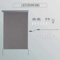 Verticale luifel privacyscherm zonnewering windbescherming verticaal verticaal rolgordijn 1,2 x 2 m(m-6)