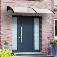 Outsunny Schuurluifel voor voordeur 80 x 195 x 23 cm 5 mm polycarbonaat aluminium transparant(m-2)