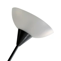 HOMCOM moderne staande lamp 2 koppen verstelbare leeslamp, vloerlamp, ontwerp met dubbele kop en stalen voet, zilver, wit, 28 x 28 x 179,5 cm(m-6)