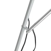 HOMCOM moderne staande lamp 2 koppen verstelbare leeslamp, vloerlamp, ontwerp met dubbele kop en stalen voet, zilver, wit, 28 x 28 x 179,5 cm(m-8)