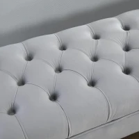 HOMCOM Zitbank, bedbank, schoenenbank met verhoogde poten, slaapkamer, fluweel blauw 118 x 45 x 42 cm(m-10)