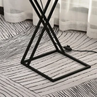 HOMCOM Staande lamp vloerlamp met opbergplank, grenenhout + staal, 36 x 36 x 165 cm (bruin + grijs + zwart) | Aosom.de(m-8)