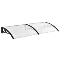 Outsunny Schuurluifel voor voordeur 80 x 195 x 23 cm 5 mm polycarbonaat aluminium transparant(m-1)