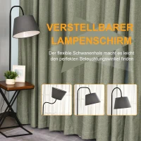HOMCOM Staande lamp vloerlamp met opbergplank, grenenhout + staal, 36 x 36 x 165 cm (bruin + grijs + zwart) | Aosom.de(m-7)