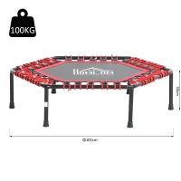 HOMCOM Fitnesstrampoline trampoline voor yoga tuintrampoline rood 101 x 101 x 33 cm(m-3)