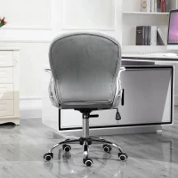 HOMCOM ergonomische bureaustoel, directiestoel, gestoffeerde rugleuning, grijs, 59,5 x 60,5 95-105 cm bureaustoel directiestoel rugleuning grijs(m-6)