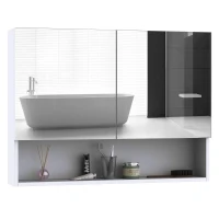 HOMCOM LED-spiegelkast badkamerspiegel lichtspiegel badkamerkast badkamerspiegel spiegel(m-1)