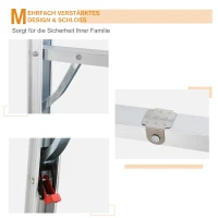 HOMCOM Inklapbare ladder vouwladder staladder aluminium zilver(m-4)