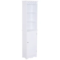 HOMCOM Badkamerkast linnenkast vrijstaande stelling opbergruimte 6 vakken MDF(m-1)