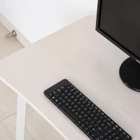 Elegante HOMCOM Computertafel met Lade - Wit, 120x60x76cm, Ideaal voor Thuis of Kantoor(m-5)