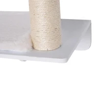 PawHut krabpaal, kattenplank, kattenboom, kattenligplaats, wandmontage, pluchen bekleding MDF(m-9)