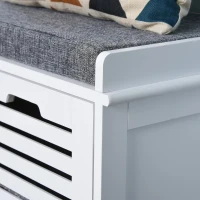 HOMCOM Schoenenbank schoenenrek 3 schuiflades schoenenrek bank multifunctioneel wit(m-10)