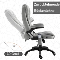 Vinsetto Massagestoel in hoogte verstelbare bureaustoel met massagefunctie relaxstoel grijs(m-5)