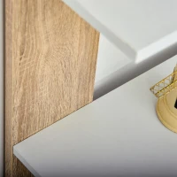 HOMCOM vrijstaande stelling boekenkast 5-niveaus kantoorplank opslagplank eiken + wit(m-2)