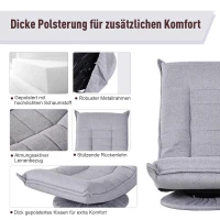 HOMCOM® vloerkussens en rugkussen vouwstoel bekleed linnen lichtgrijs 64 x 93 x 80 cm | Aosom.de(m-9)